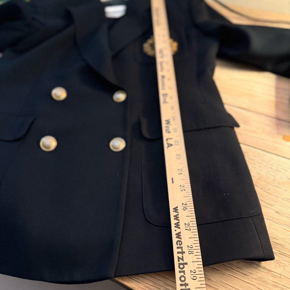 RALPH LAUREN Blazer w/Crest, Black Wool, Size 10 - Picture 9 of 13